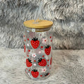 Strawberry Glass Tumbler with Bamboo Lid & Straw