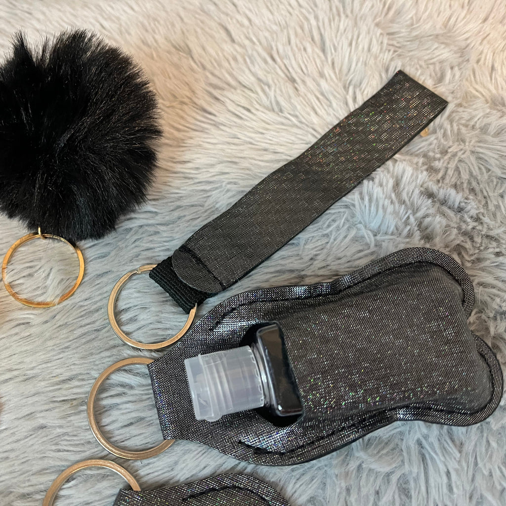 10pcs Metallic Black Safety Keychain Set