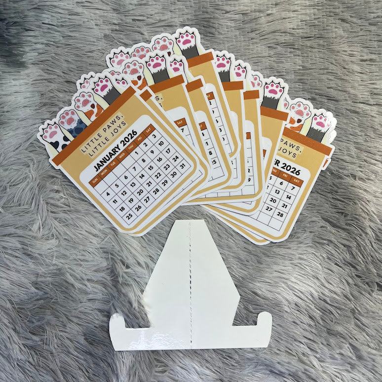 Kawaii Paws Mini Desktop Calendar