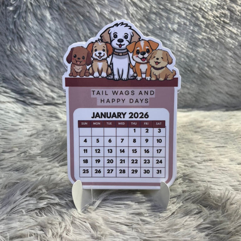 Cute Puppy Mini Desktop Calendar