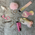 10pcs Gradient Faux Leather Safety Keychain Set