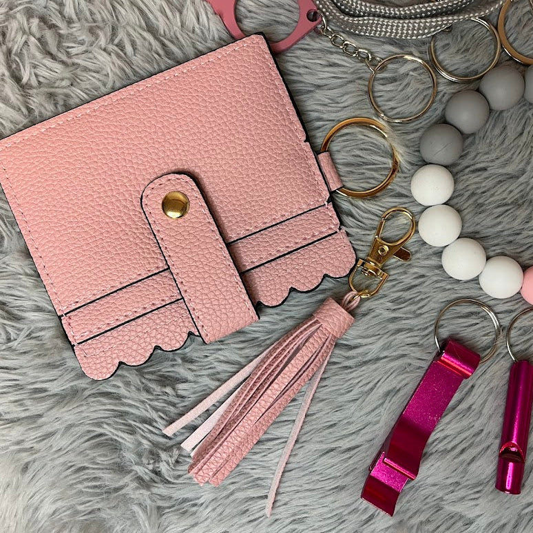 15-Piece Pink Marble Safety Keychain Set