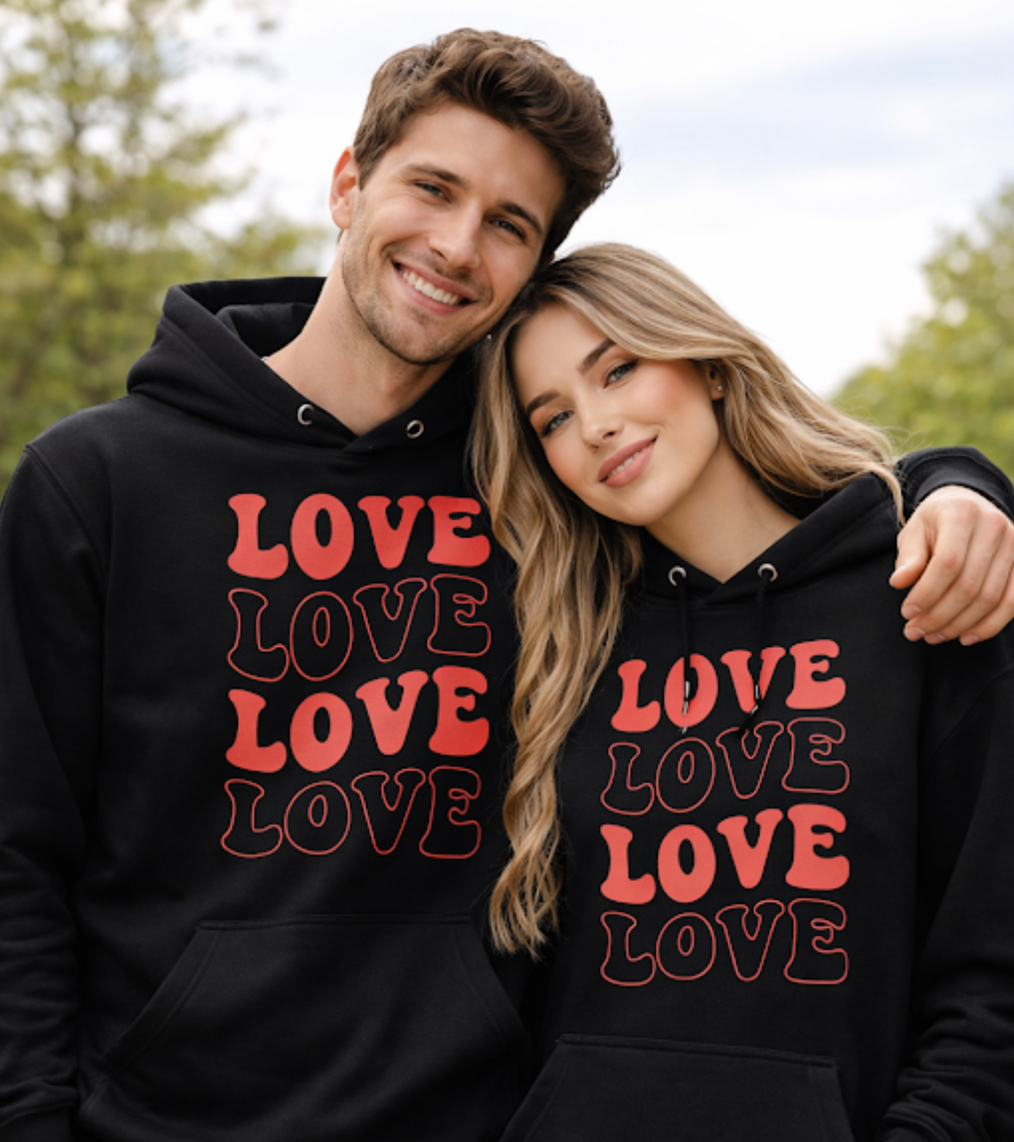Love Hoodie Unisex – Romantic Cozy Pullover, Valentine’s Day Gift, Couples Hoodie