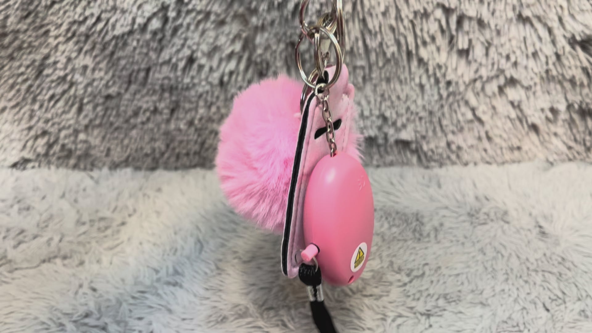 Sakura Print Handmade Faux Leather Wristlet Safety Keychain